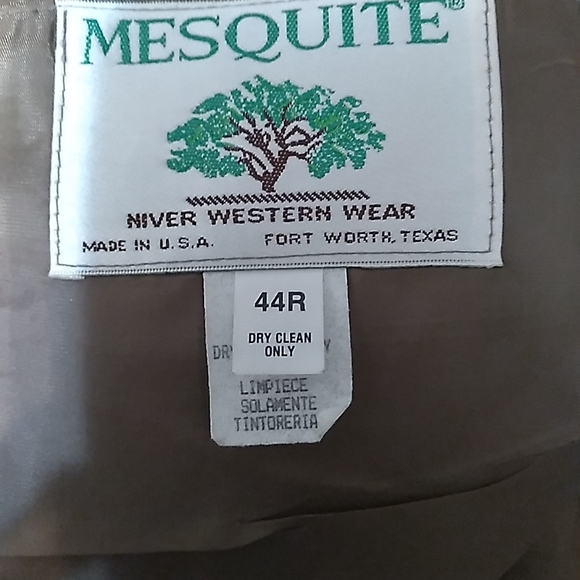 Mesquite Niver Western Wear SZ 44R Mens Blazer Gray VTG MADE IN TEXAS USA - Picture 8 of 8